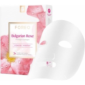FOREO Hydratační pleťová maska pro suchou a unavenou pleť Bulgarian Rose (Hydrating Sheet Mask) 3 x 20 g