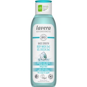 Lavera Sprchový gel na tělo a vlasy s neutrální přírodní vůní pro suchou a citlivou pokožku 2 v 1 Basis sensitiv (Body Wash) 250 ml